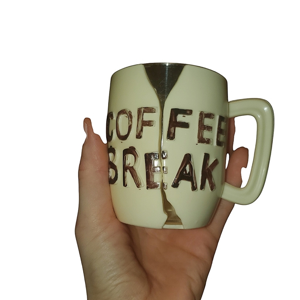 Vintage coffee break plastic cup